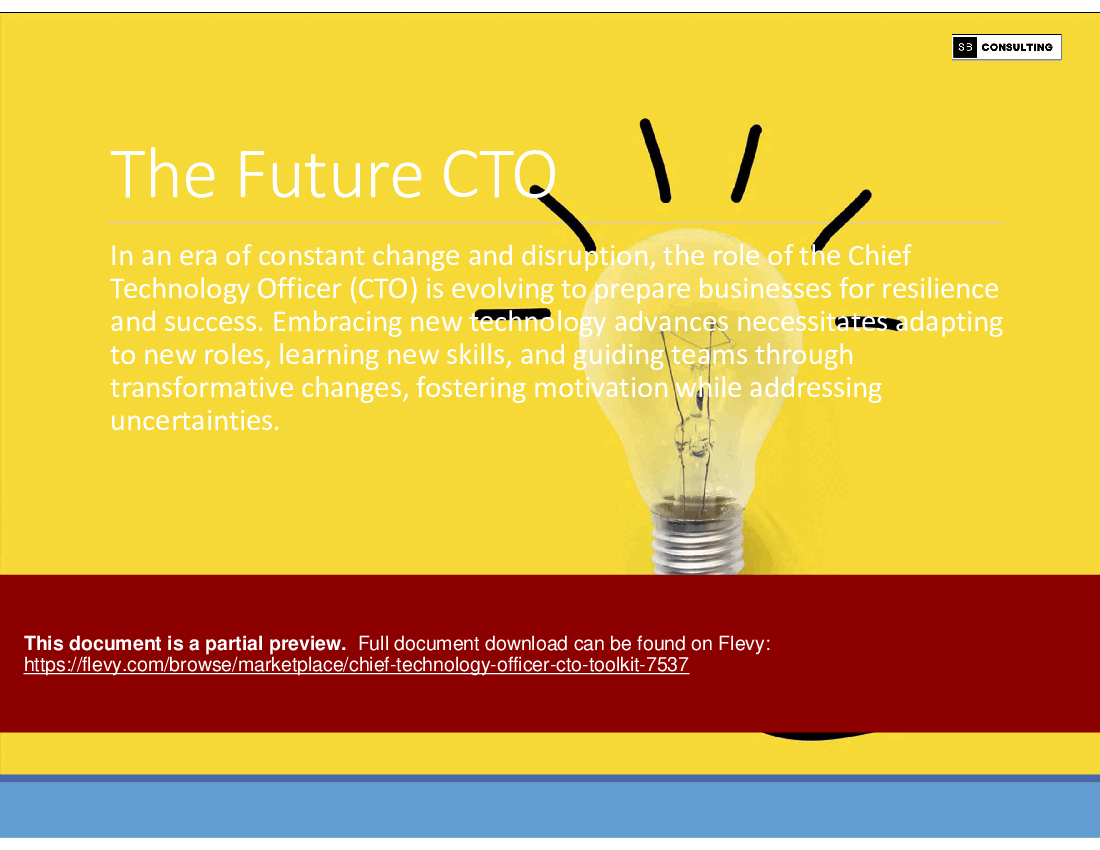 Chief Technology Officer (CTO) Toolkit (243-slide PPT PowerPoint presentation (PPTX)) Preview Image