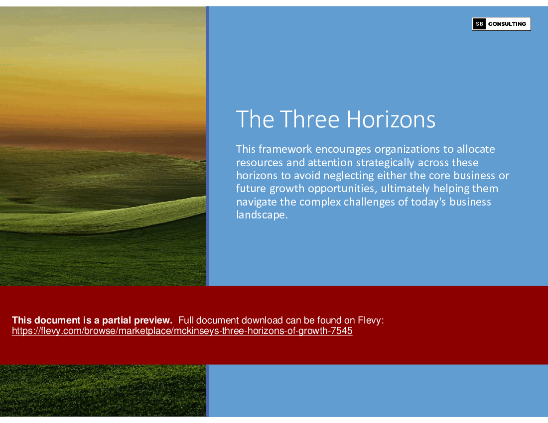 McKinsey‘s Three Horizons of Growth (144-slide PPT PowerPoint presentation (PPTX)) Preview Image