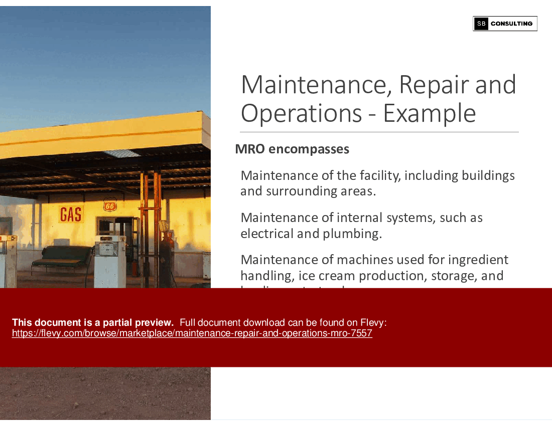 Maintenance, Repair and Operations (MRO) (201-slide PPT PowerPoint presentation (PPTX)) Preview Image