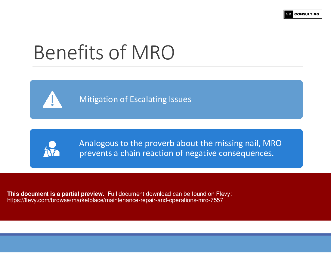 Maintenance, Repair and Operations (MRO) (201-slide PPT PowerPoint presentation (PPTX)) Preview Image