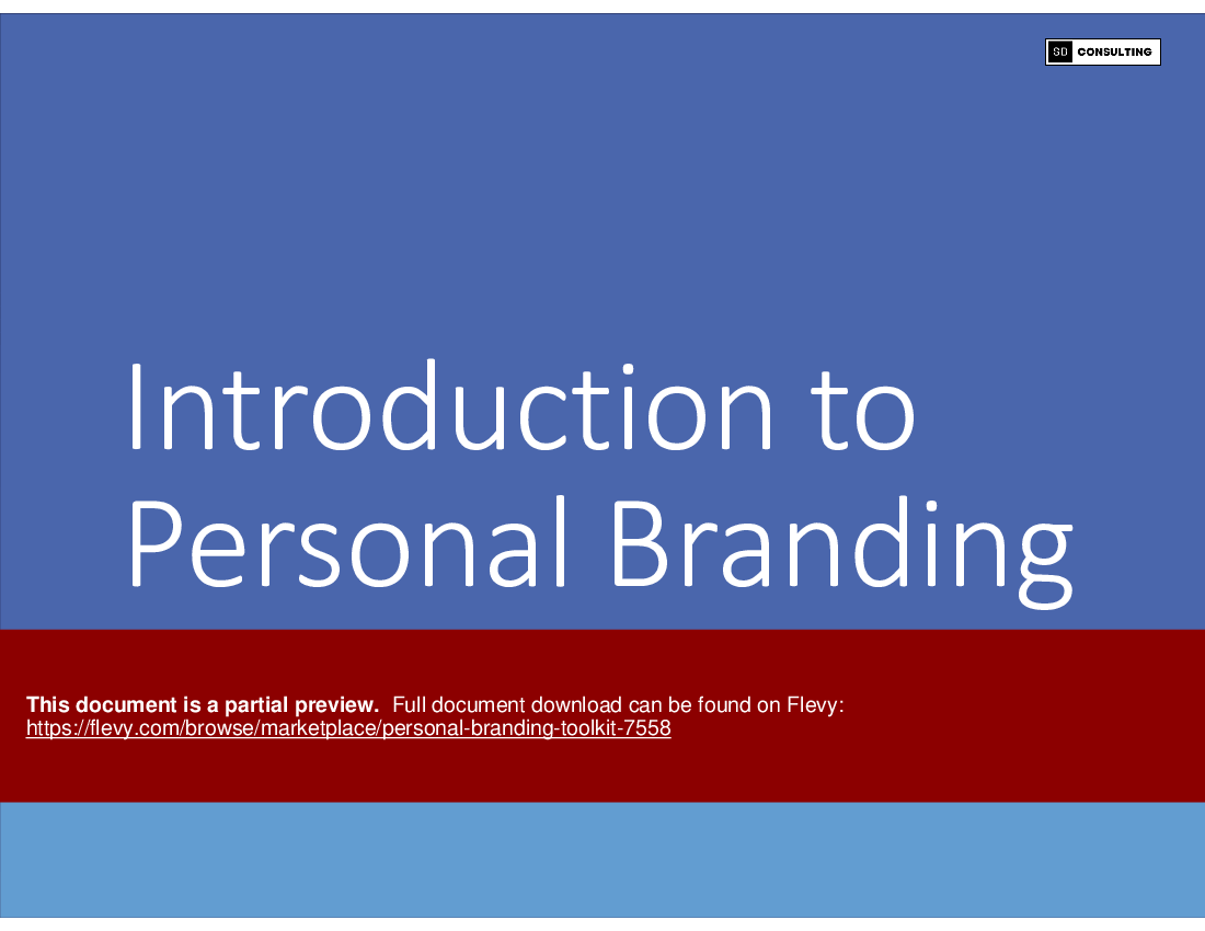 Personal Branding Toolkit (180-slide PPT PowerPoint presentation (PPTX)) Preview Image