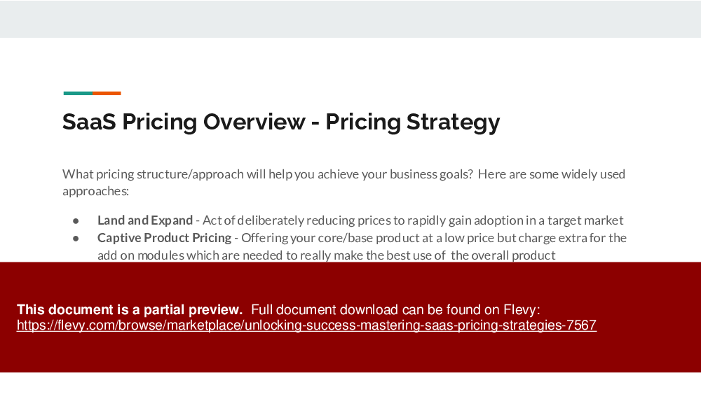Unlocking Success: Mastering SaaS Pricing Strategies (34-page PDF document) Preview Image