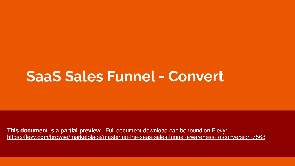 Mastering the SaaS Sales Funnel: Awareness to Conversion (20-page PDF document) Preview Image