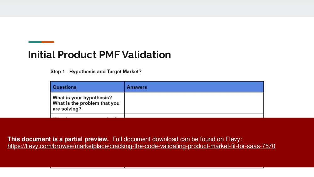 Cracking the Code: Validating Product-Market Fit for SaaS (20-page PDF document) Preview Image