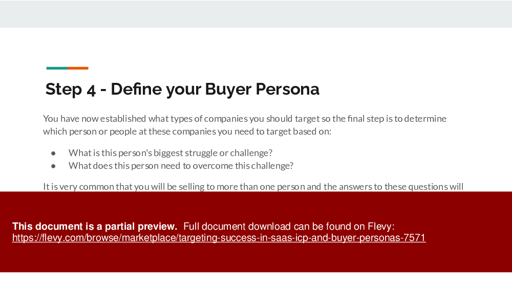Targeting Success in SaaS: ICP & Buyer Personas (29-page PDF document) Preview Image