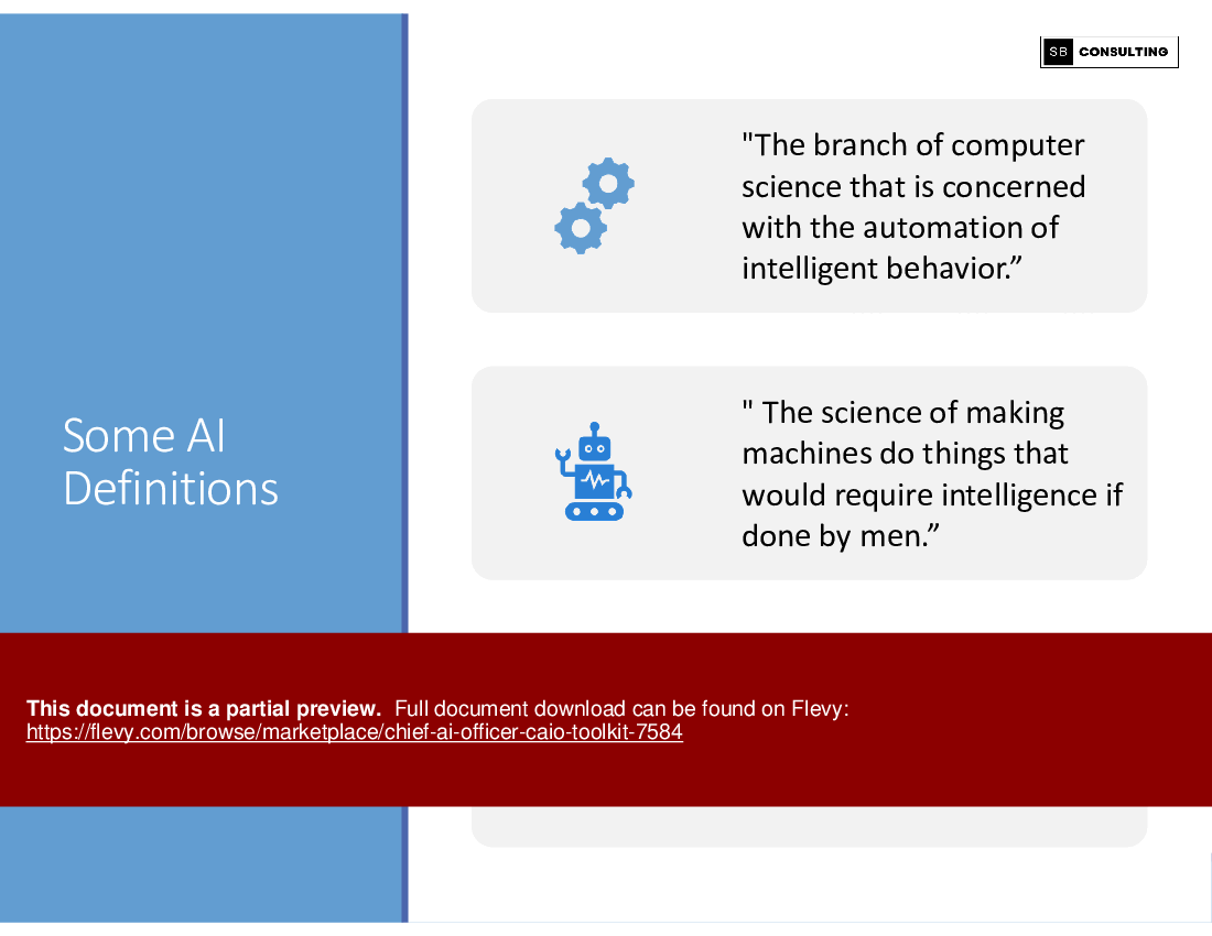 Chief AI Officer (CAIO) Toolkit (173-slide PPT PowerPoint presentation (PPTX)) Preview Image