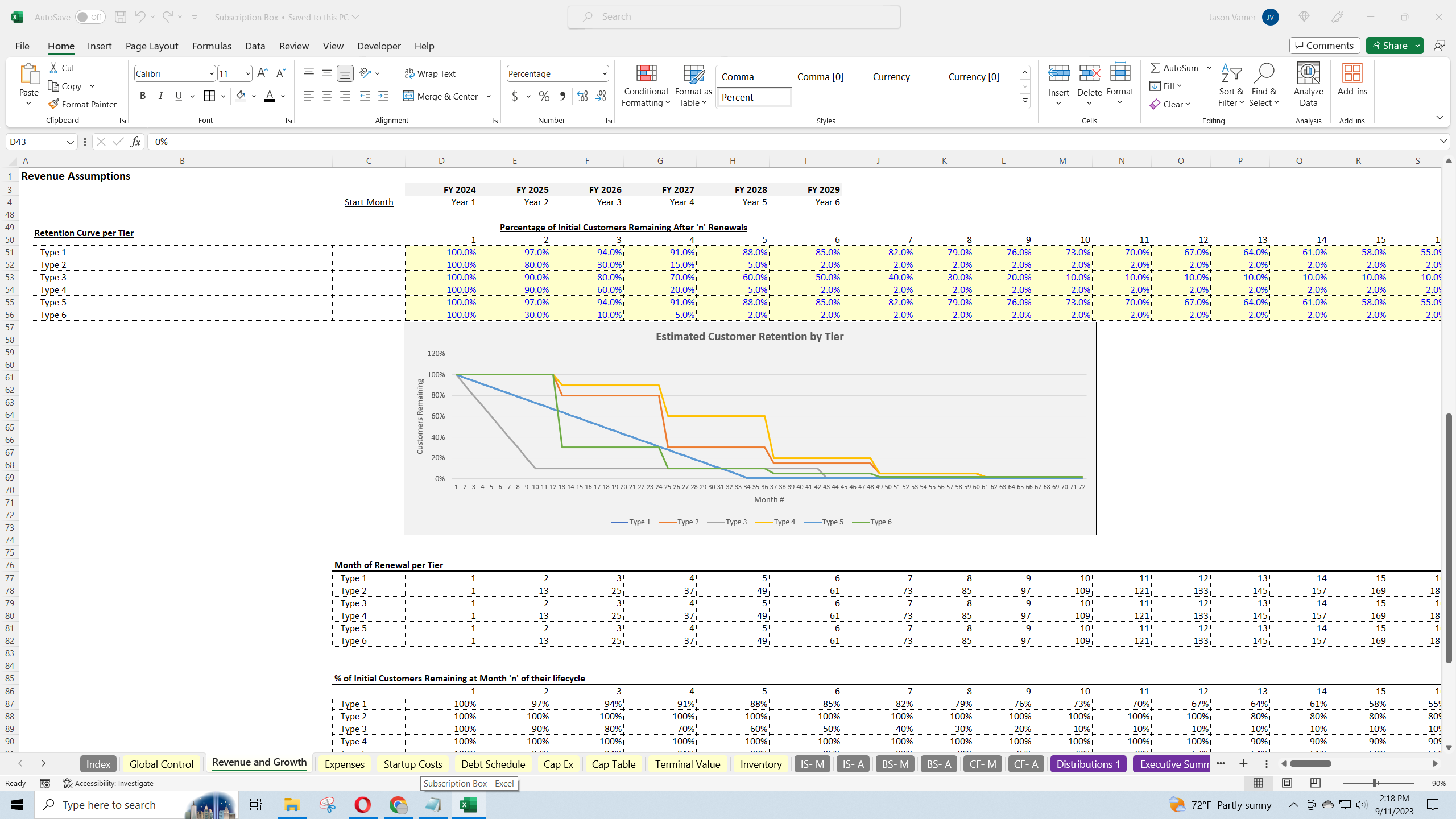Financial Model Feasibility for Subscription Box Businesses (Excel template (XLSX)) Preview Image