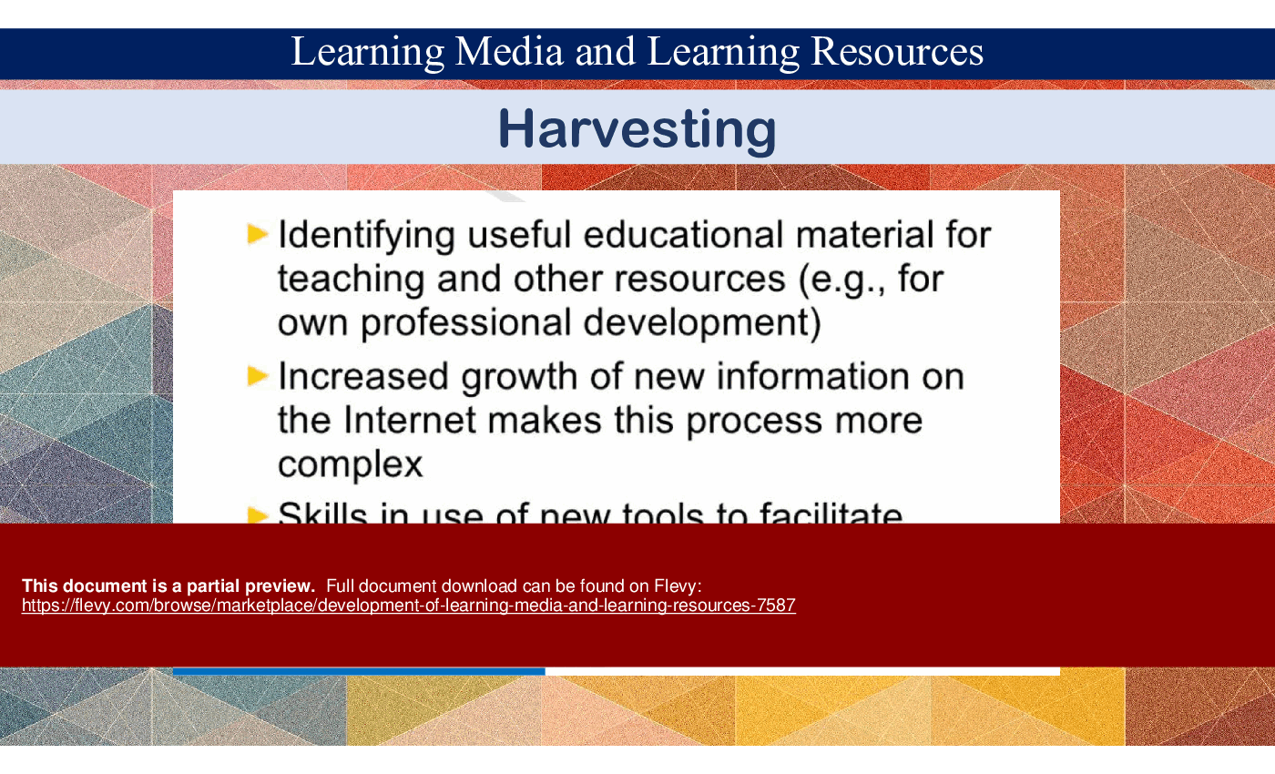 Development of Learning Media and Learning Resources (21-slide PPT PowerPoint presentation (PPTX)) Preview Image