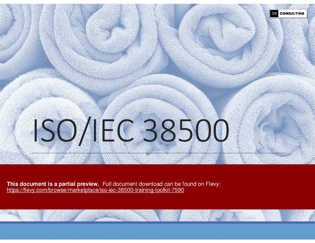 ISO/IEC 38500 Training Toolkit (193-slide PPT PowerPoint presentation (PPTX)) Preview Image