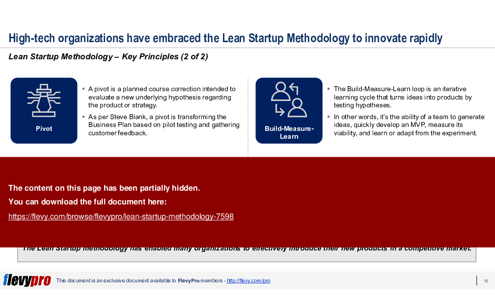 Lean Startup Methodology (27-slide PPT PowerPoint presentation (PPTX)) Preview Image