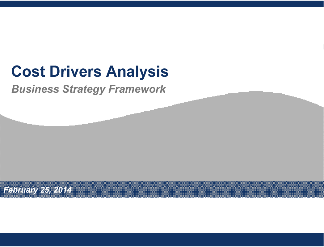 Cost Drivers Analysis