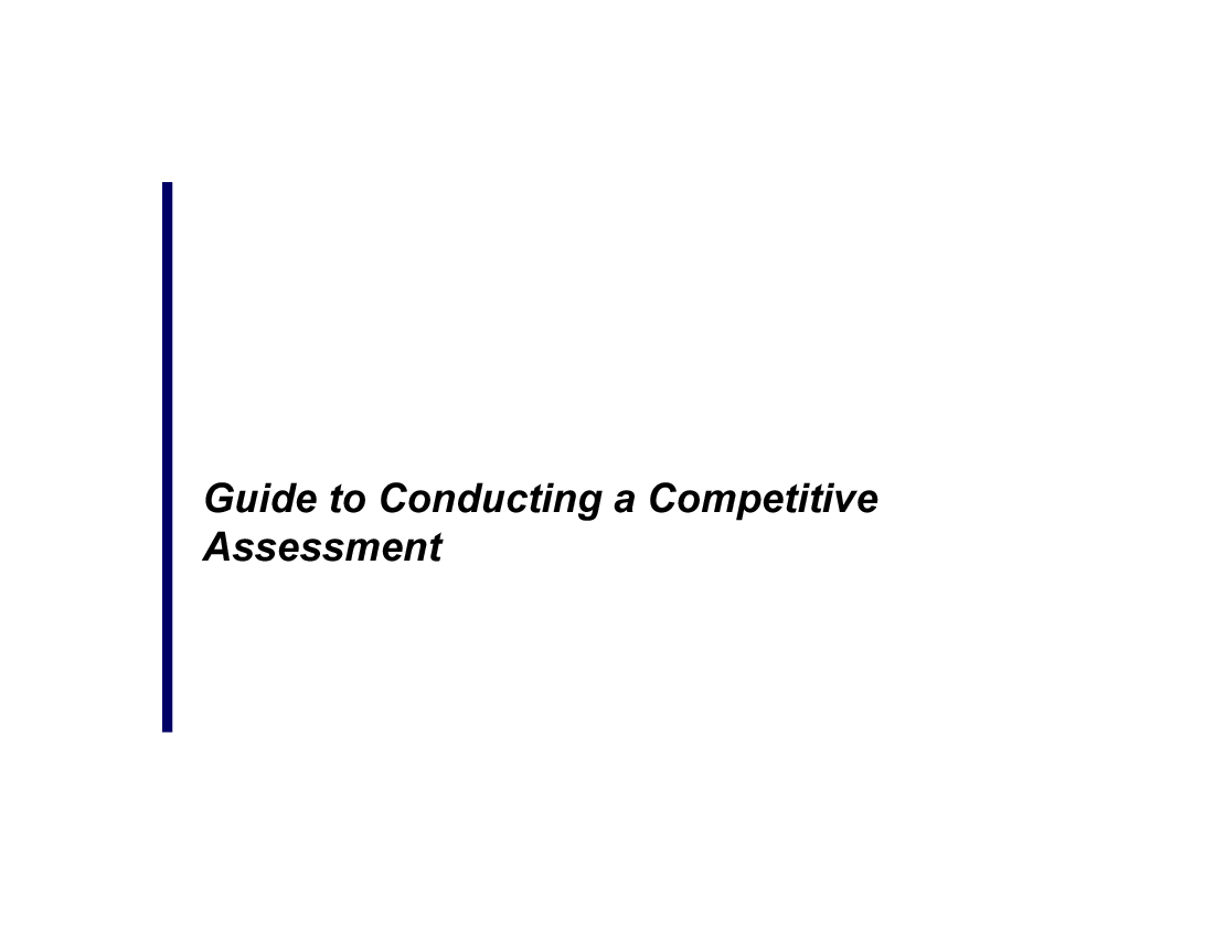 Guide to Competitive Assessment