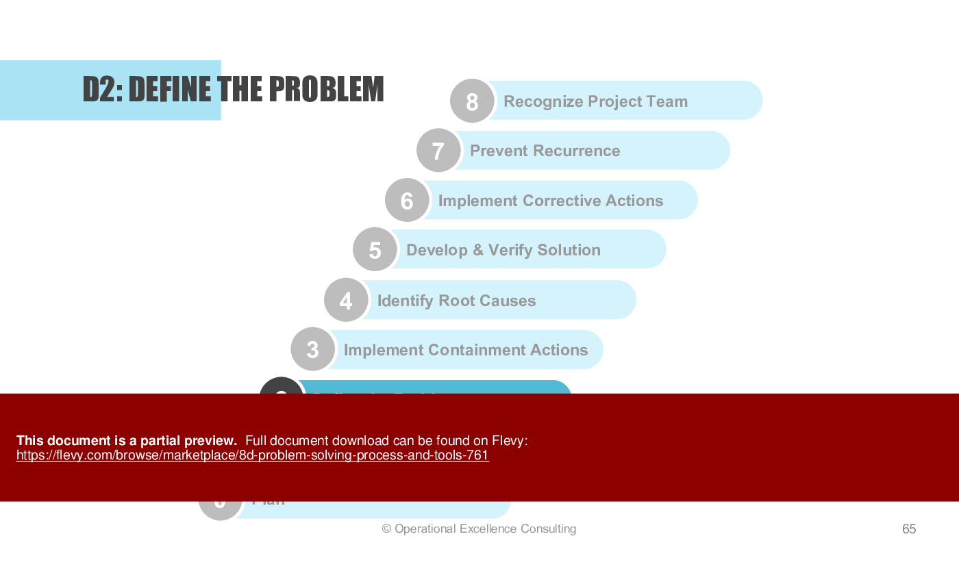 8D Problem Solving Process & Tools (256-slide PowerPoint presentation (PPTX)) Preview Image