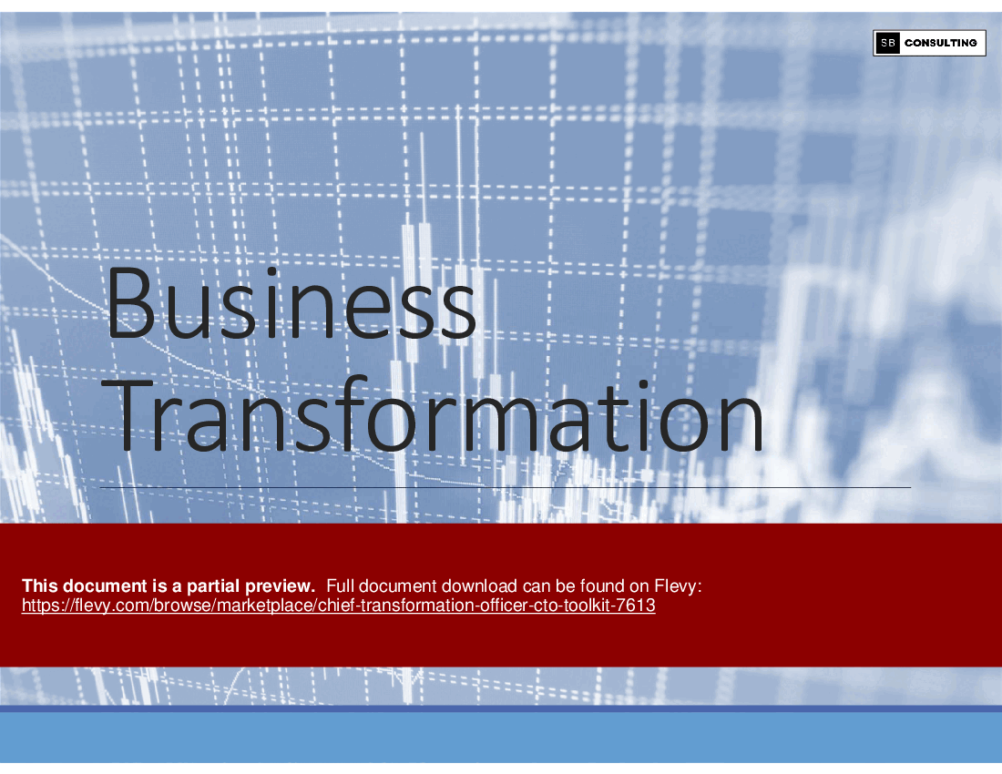 Chief Transformation Officer (CTO) Toolkit (280-slide PPT PowerPoint presentation (PPTX)) Preview Image