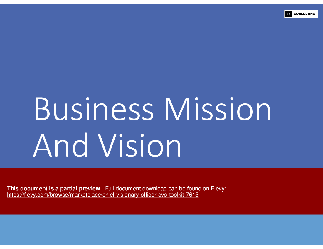 Chief Visionary Officer (CVO) Toolkit (275-slide PPT PowerPoint presentation (PPTX)) Preview Image