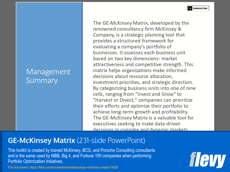 GE-McKinsey Matrix PPT