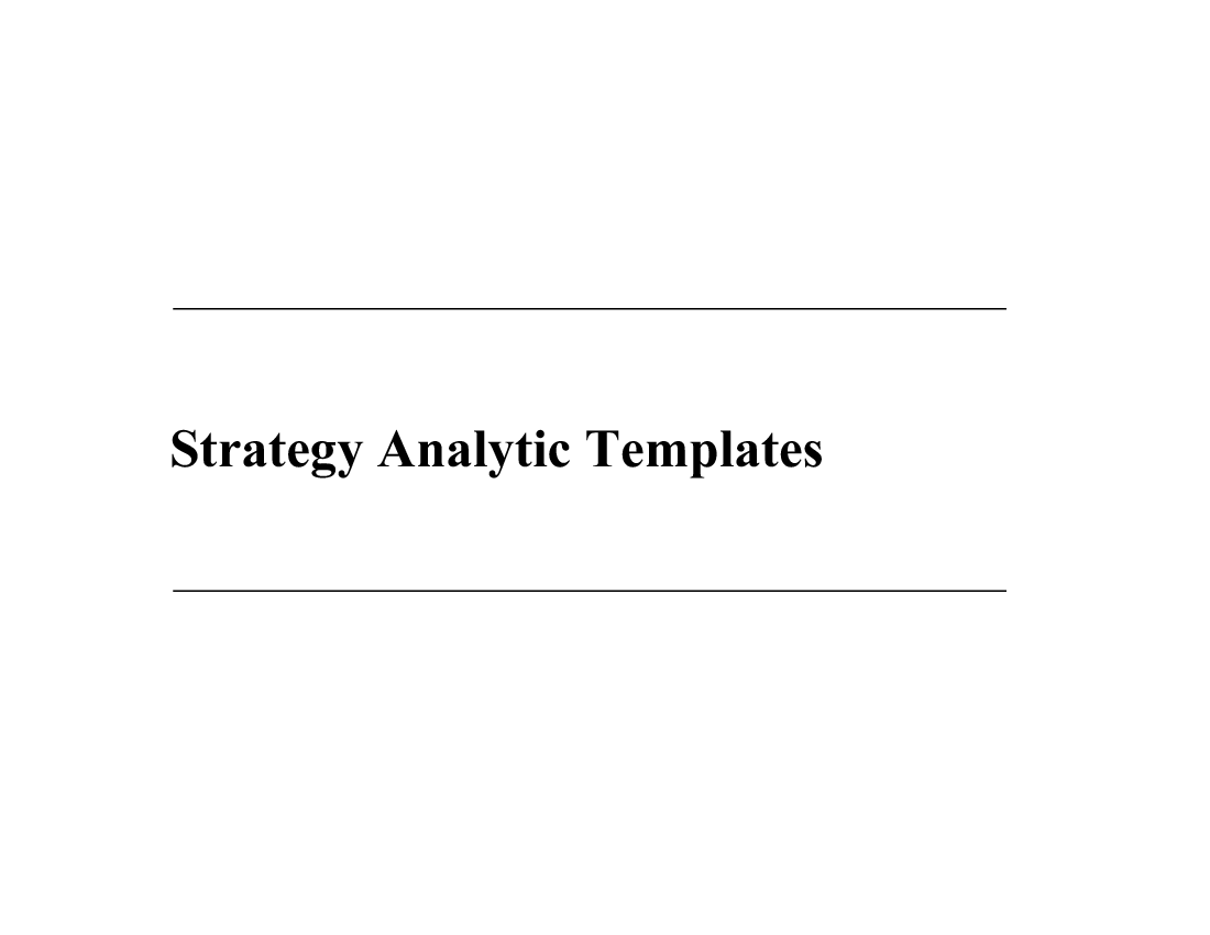 This is a partial preview of Strategy Analytics Templates (97-slide PowerPoint presentation (PPT)). Full document is 97 slides. 