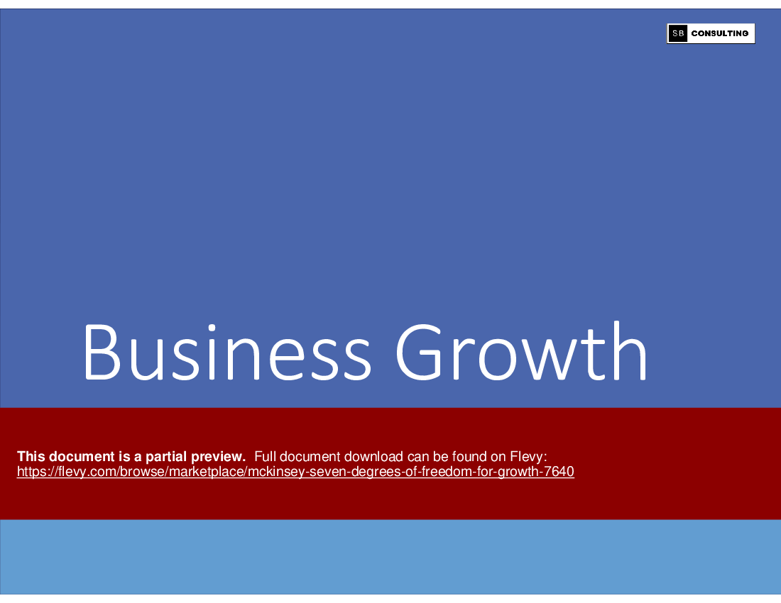 McKinsey Seven Degrees of Freedom for Growth (161-slide PPT PowerPoint presentation (PPTX)) Preview Image