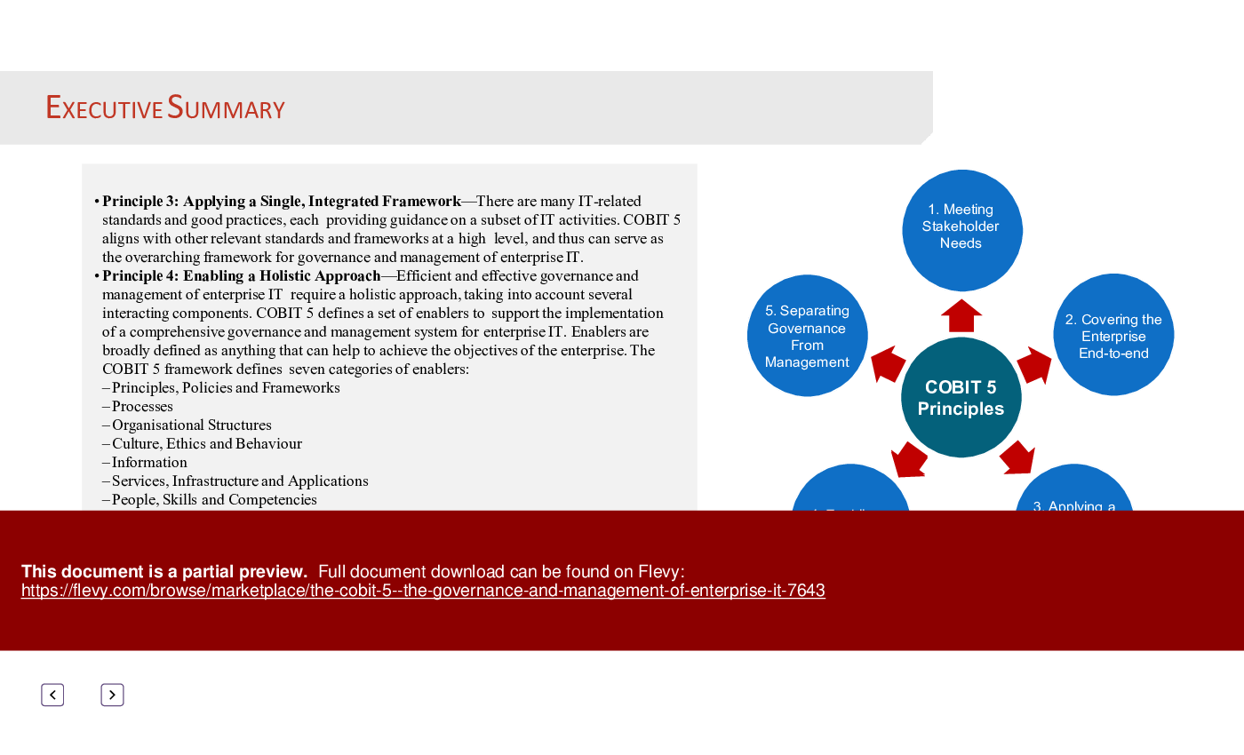 COBIT 5 - Governance & Management of Enterprise IT (87-slide PPT PowerPoint presentation (PPTX)) Preview Image