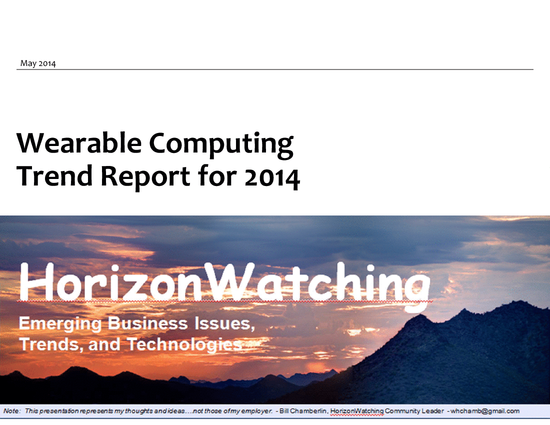 Wearable Computing Trend Report (80-slide PPT PowerPoint presentation (PPTX)) Preview Image