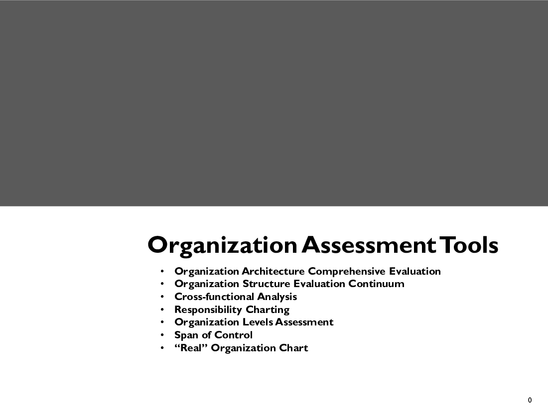 Enterprise Organizational Assessment Toolkit