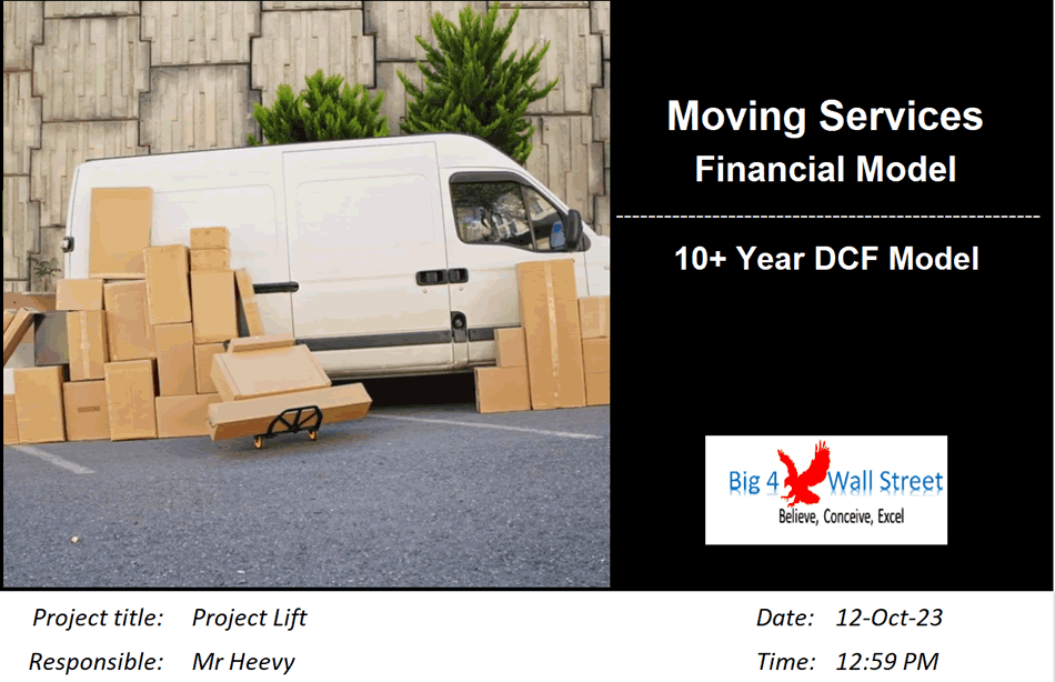 Moving Services Business Financial Model (10+ Year DCF Valuation)