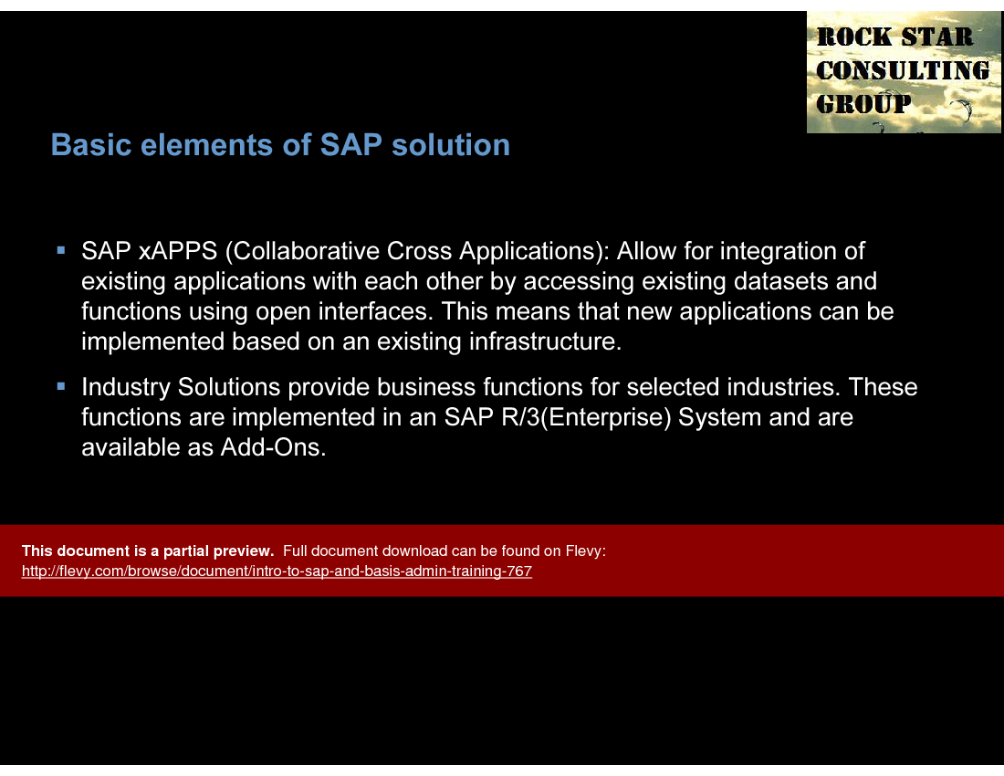 Intro to SAP & Basis Admin Training (105-slide PPT PowerPoint presentation (PPT)) Preview Image