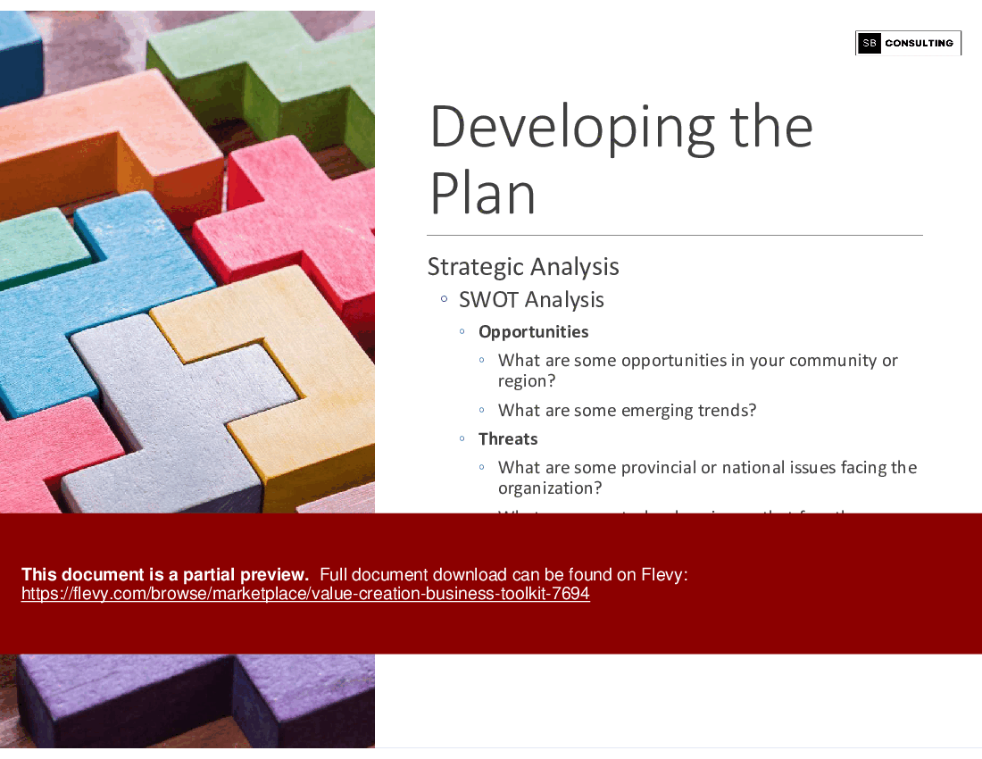 Value Creation Business Toolkit (228-slide PPT PowerPoint presentation (PPTX)) Preview Image