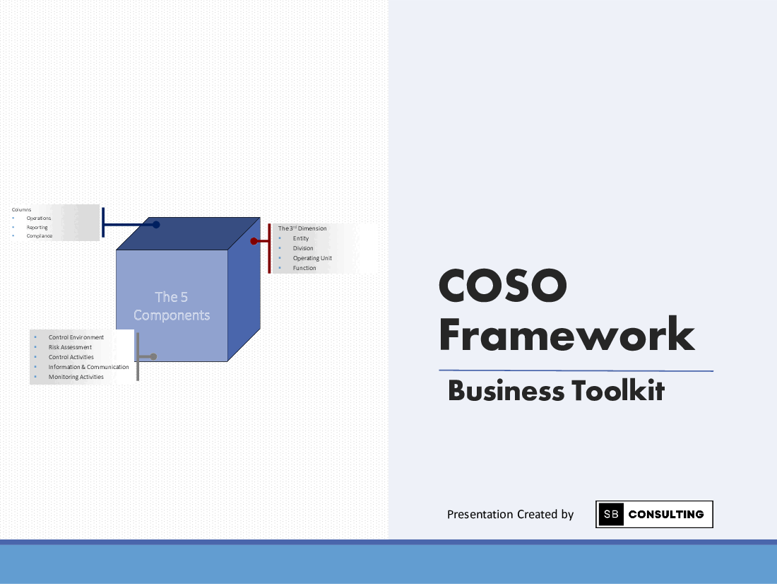 COSO Framework (158-slide PPT PowerPoint presentation (PPTX)) Preview Image