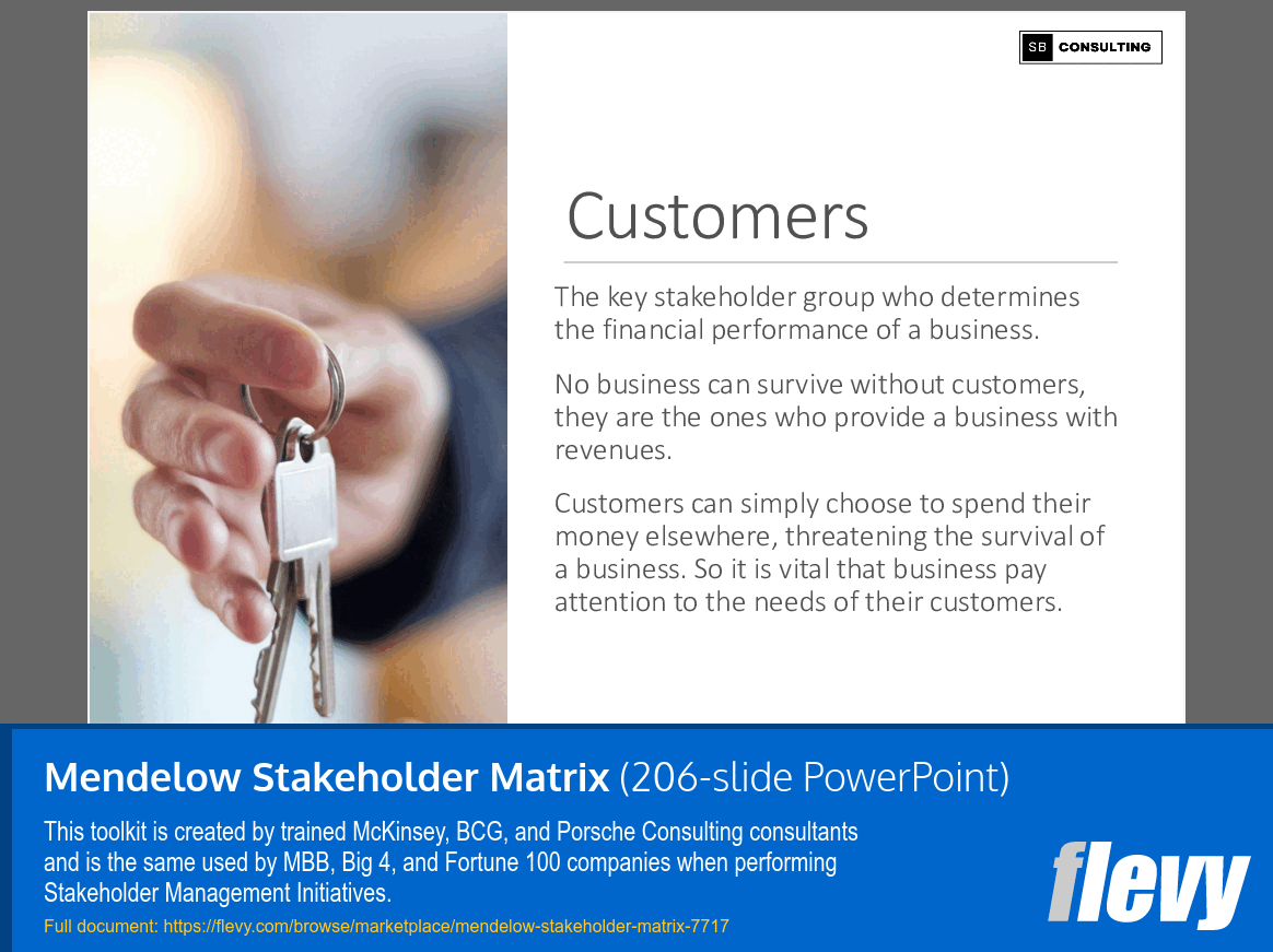 Mendelow Stakeholder Matrix (206-slide PPT PowerPoint presentation (PPTX)) Preview Image