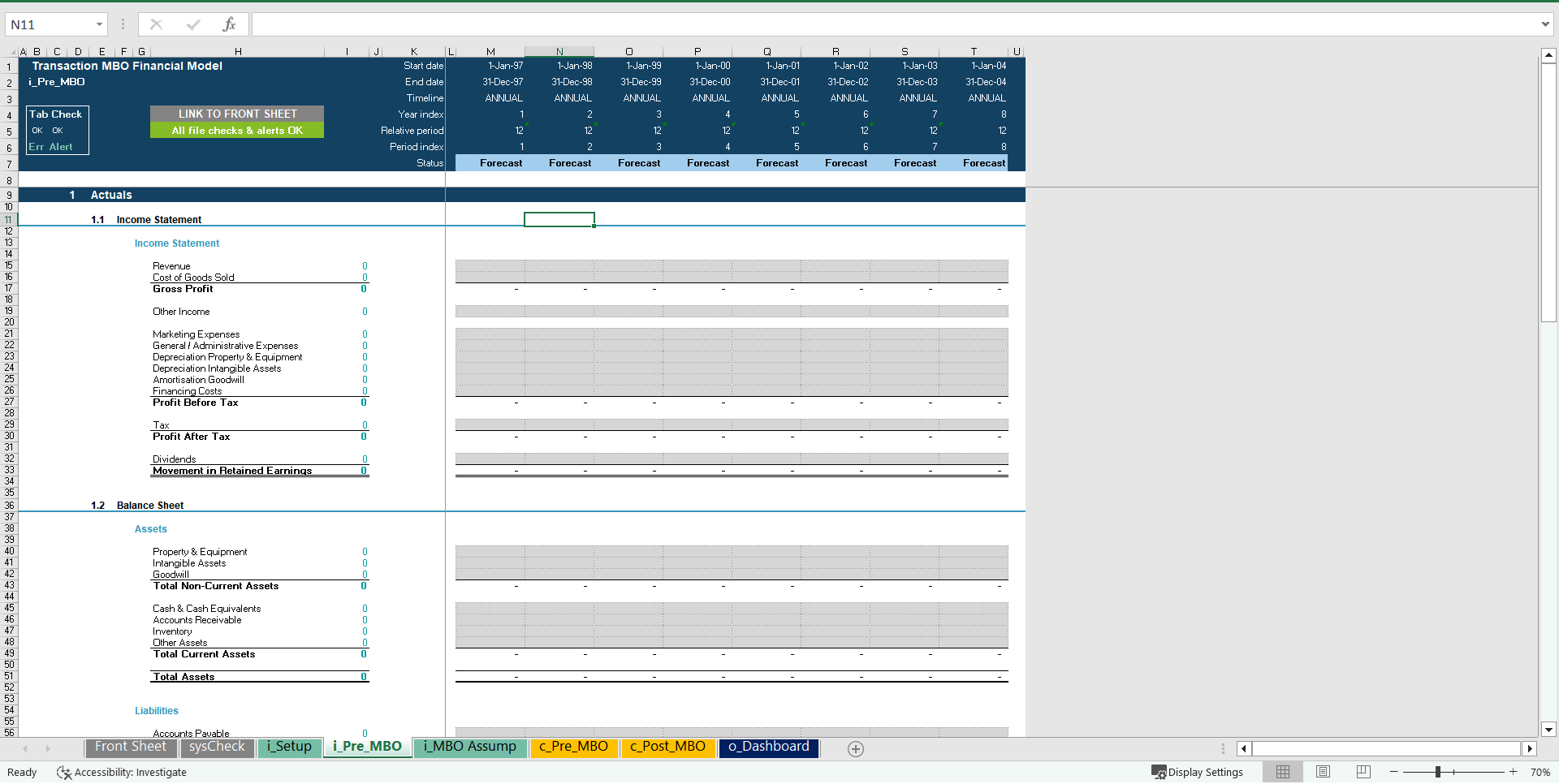 Management Buyout (MBO) Financial Projection Model (Excel template (XLSX)) Preview Image
