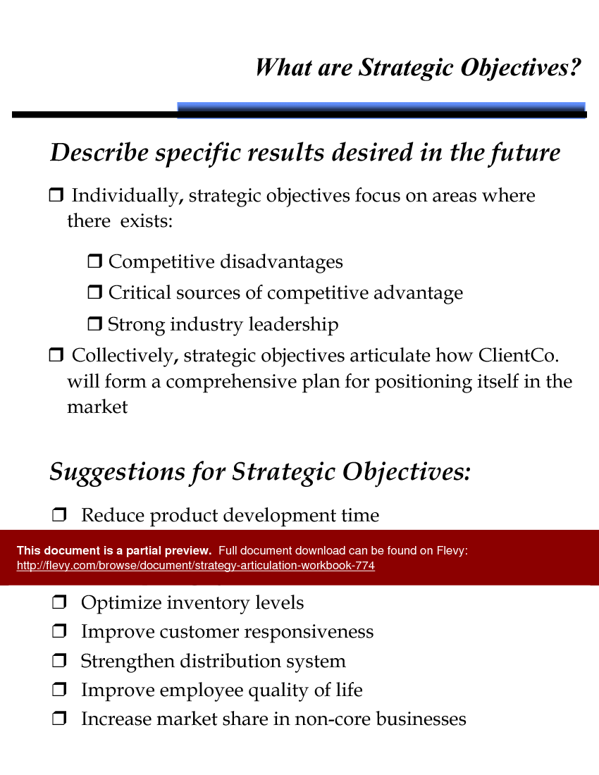 Strategy Articulation Workbook (67-slide PPT PowerPoint presentation (PPT)) Preview Image