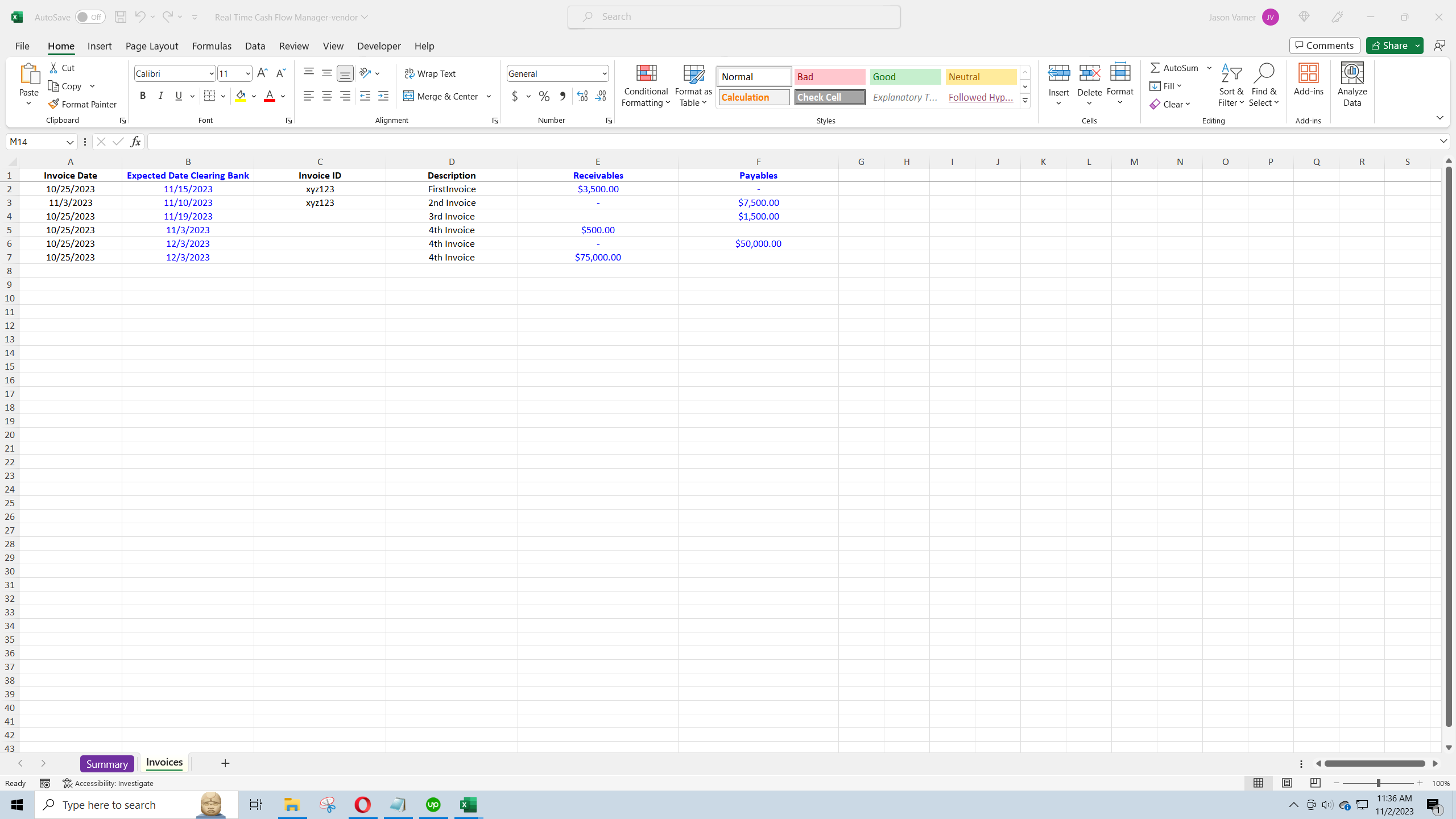 Cash Flow Management Tool (Excel template (XLSX)) Preview Image