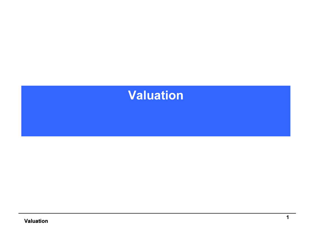 Valuation Training