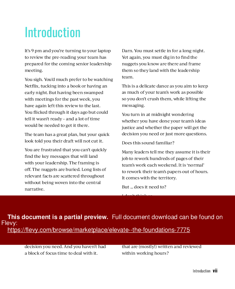 Elevate - The Foundations (41-page PDF document) Preview Image