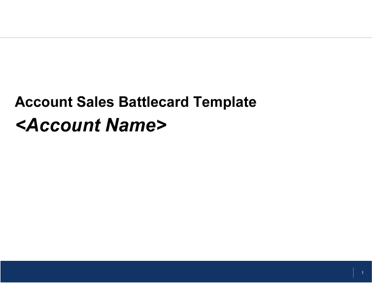Sales Battlecard Template
