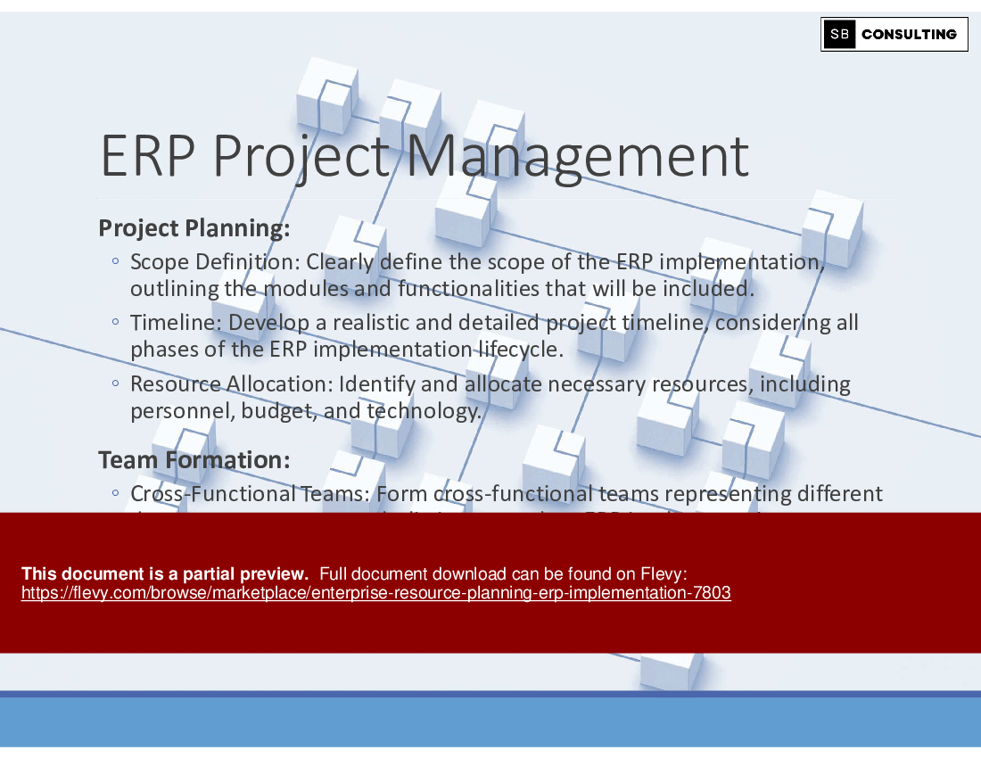 Enterprise Resource Planning (ERP) Implementation (156-slide PPT PowerPoint presentation (PPTX)) Preview Image