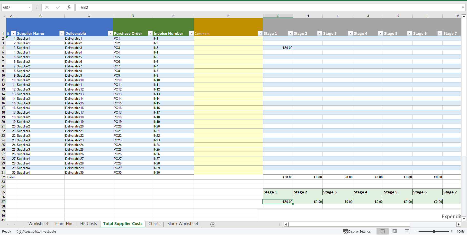 Construction Project Finance Model, Financial Planning (Excel template (XLSX)) Preview Image
