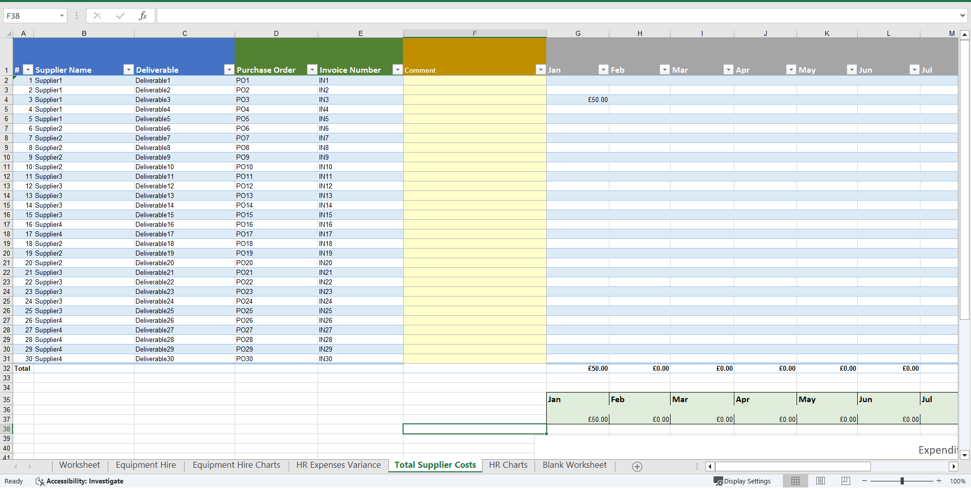 Construction Plant Hire Financial Model (Excel template (XLSX)) Preview Image