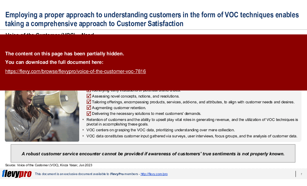 Voice of the Customer (VOC) (30-slide PPT PowerPoint presentation (PPTX)) Preview Image