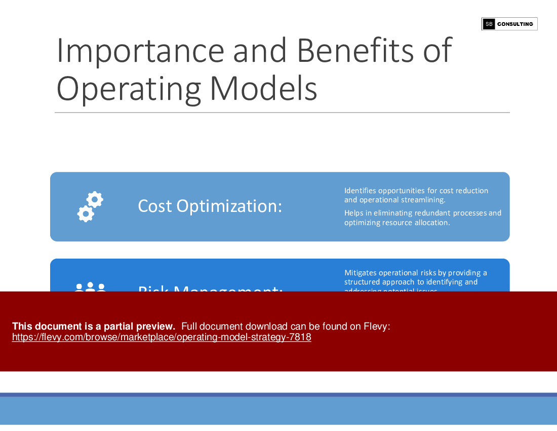 Operating Model Strategy (110-slide PPT PowerPoint presentation (PPTX)) Preview Image