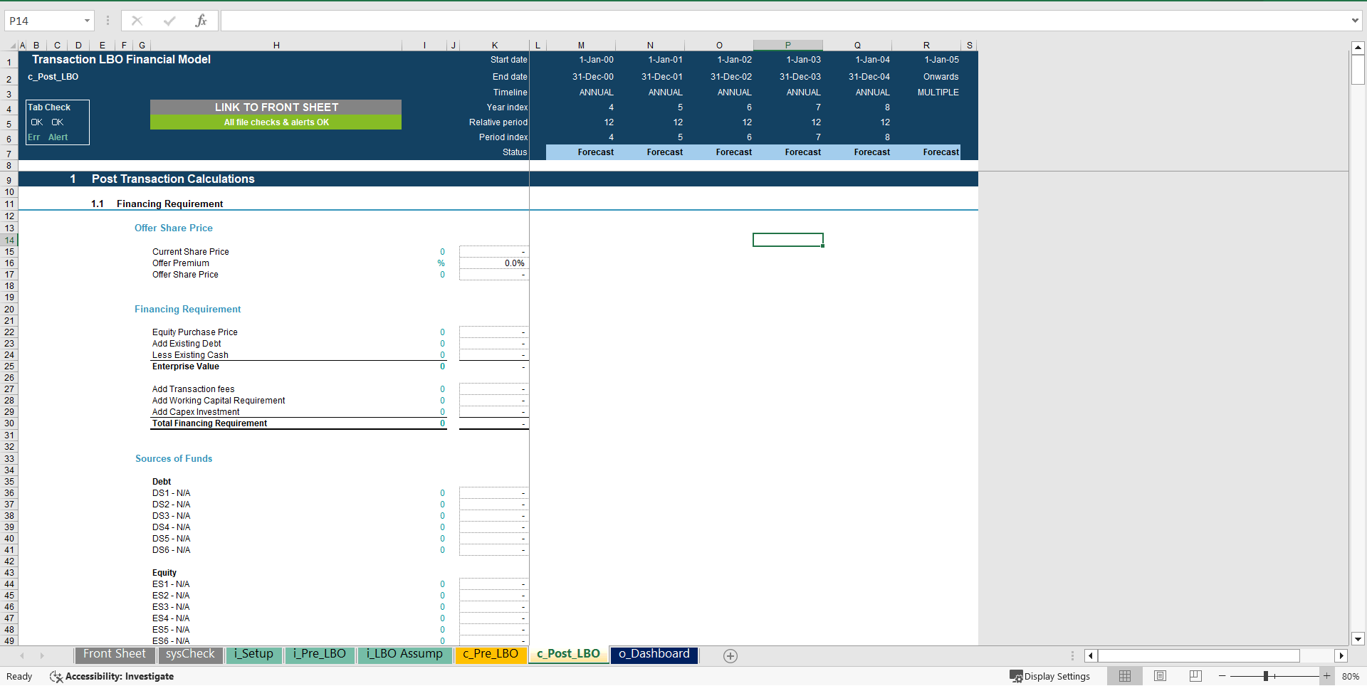 Leveraged Buyout (LBO) Financial Projection Model (Excel template (XLSX)) Preview Image