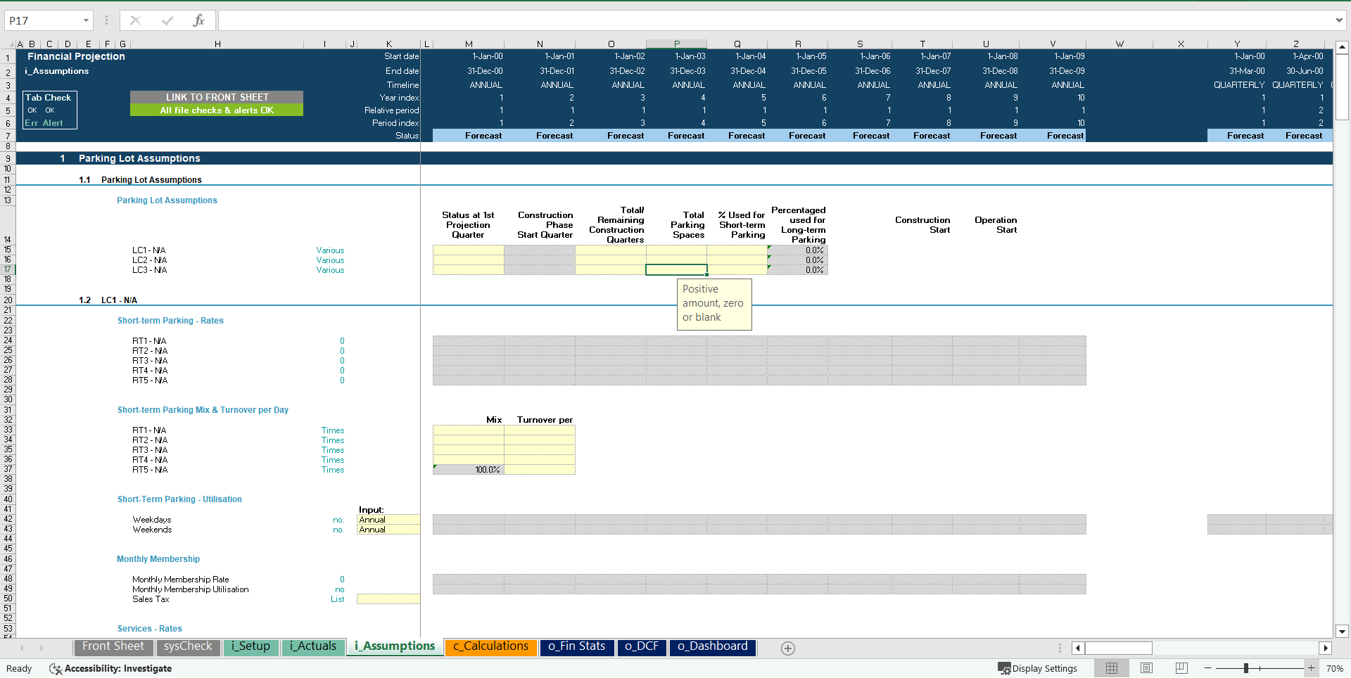 Car Park Business 10-Year 3 Statement Financial Projection Model (Excel template (XLSX)) Preview Image
