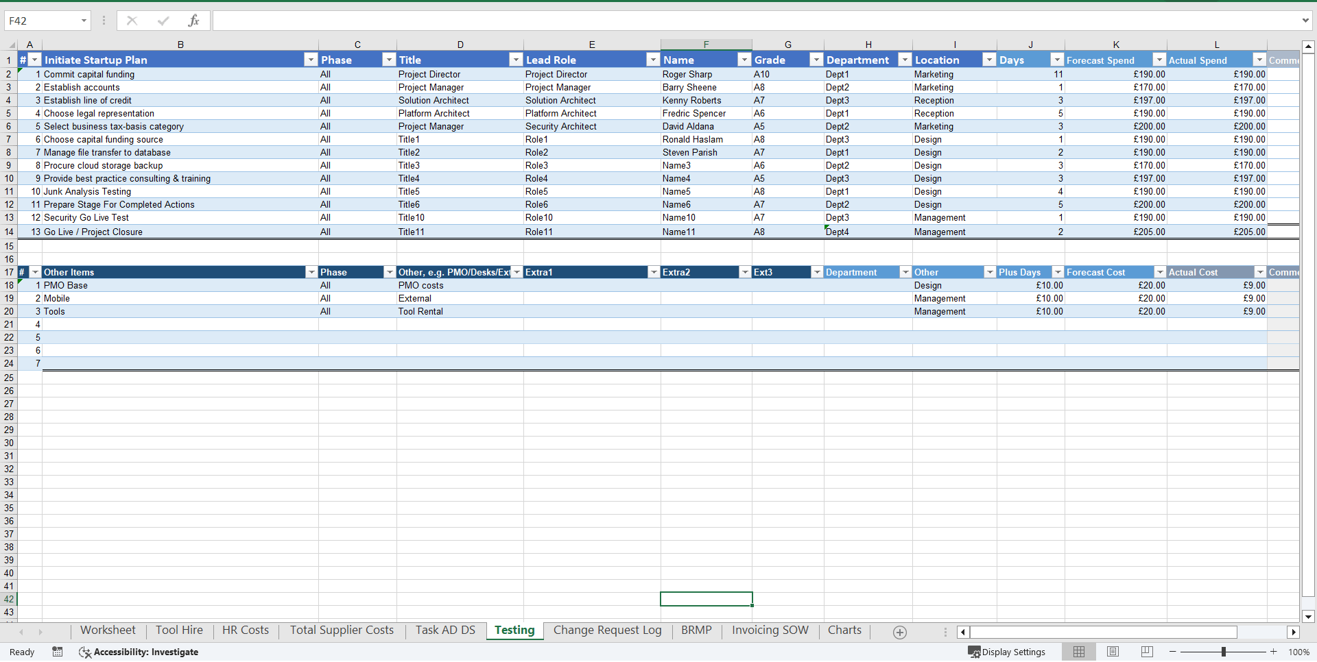 Network Upgrade Project Financial Plan (Excel template (XLSX)) Preview Image