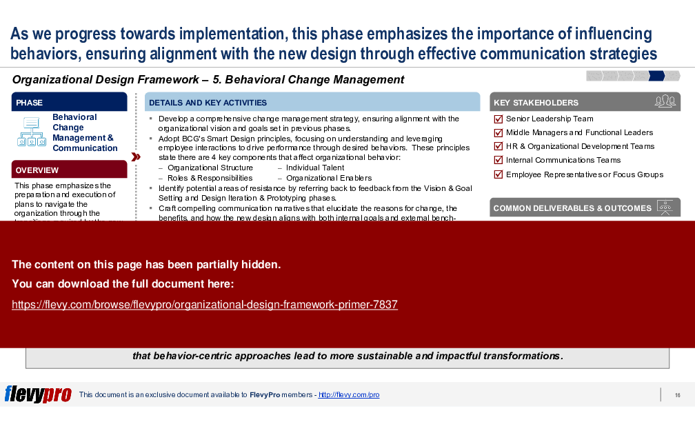 Organizational Design Framework Primer (28-slide PPT PowerPoint presentation (PPTX)) Preview Image