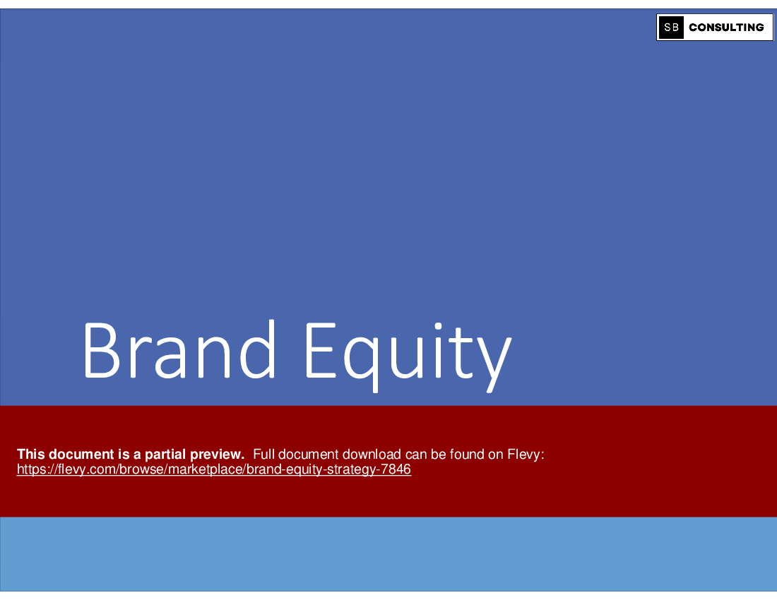 Brand Equity Strategy (121-slide PPT PowerPoint presentation (PPTX)) Preview Image