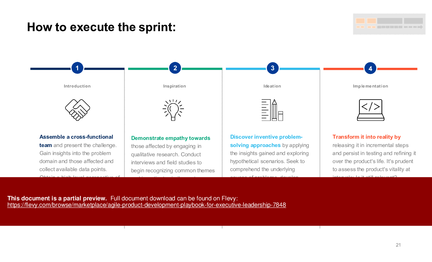 Agile Product Development Playbook for Executive Leadership (53-slide PPT PowerPoint presentation (PPTX)) Preview Image