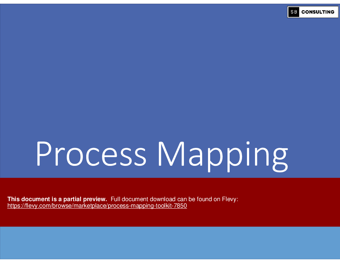 PPT: Process Mapping Toolkit (100-slide PPT PowerPoint presentation ...