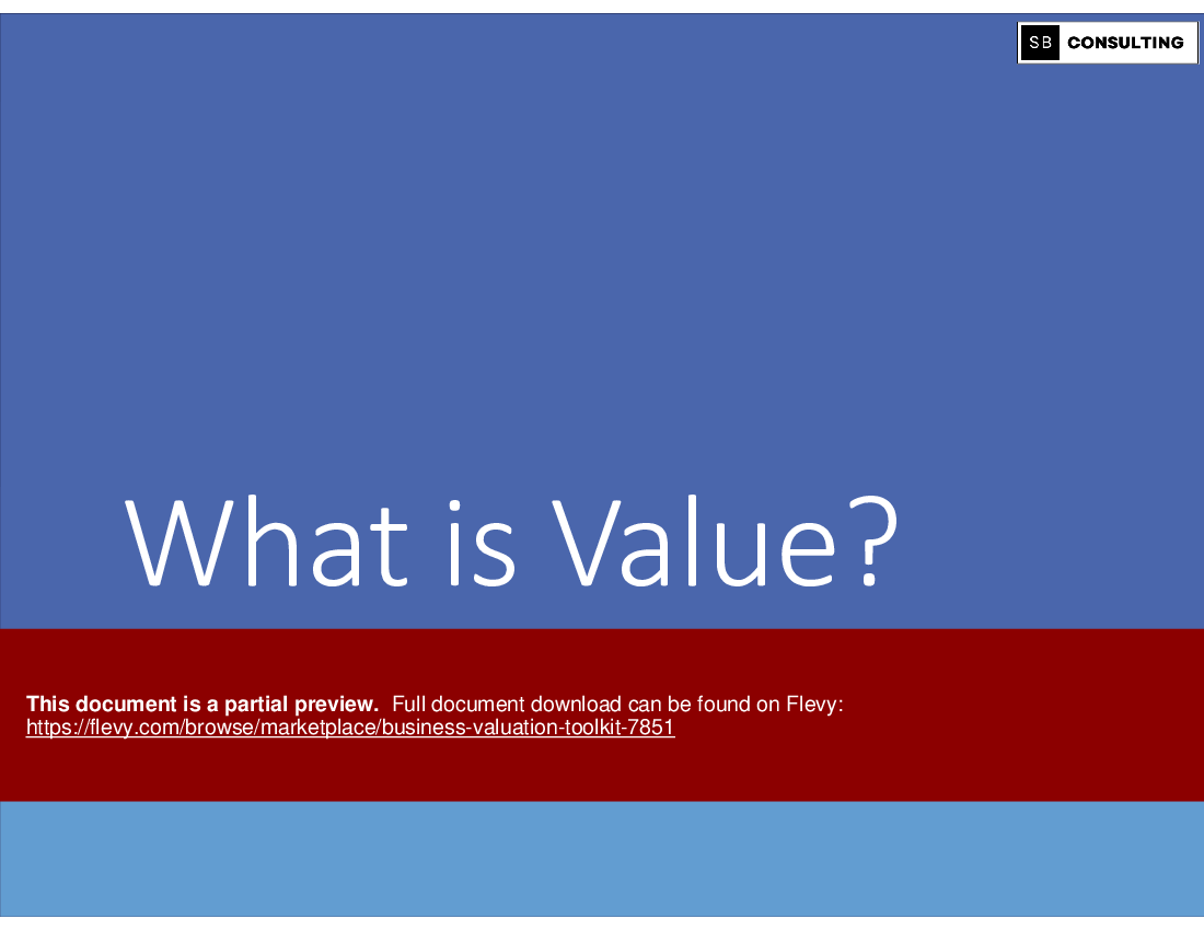 Business Valuation Toolkit (151-slide PPT PowerPoint presentation (PPTX)) Preview Image