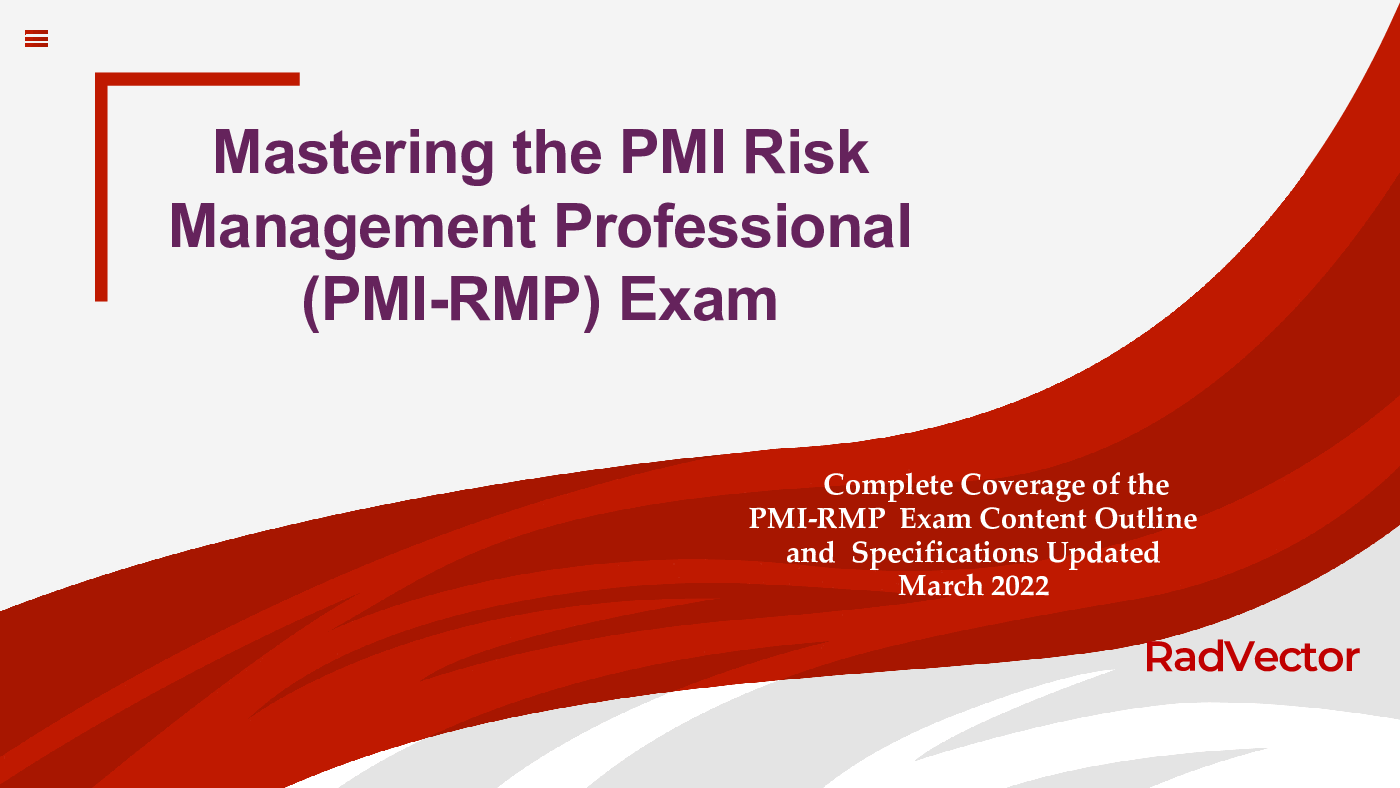 PMI Risk Management Professional (PMI-RMP) Exam Preparation (211-slide PPT PowerPoint presentation (PPTX)) Preview Image